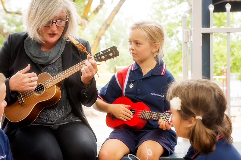 St Michael’s students participate in Creative Arts during a weekly lesson with a specialist teacher.