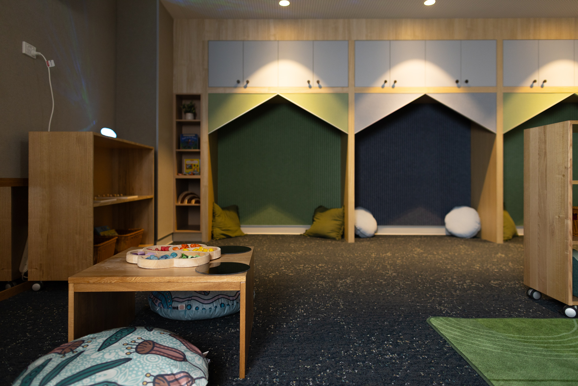 St Michael’s Early Learning Centre quiet indoor learning space with cosy reading nooks, cushions, shelves, and educational activities