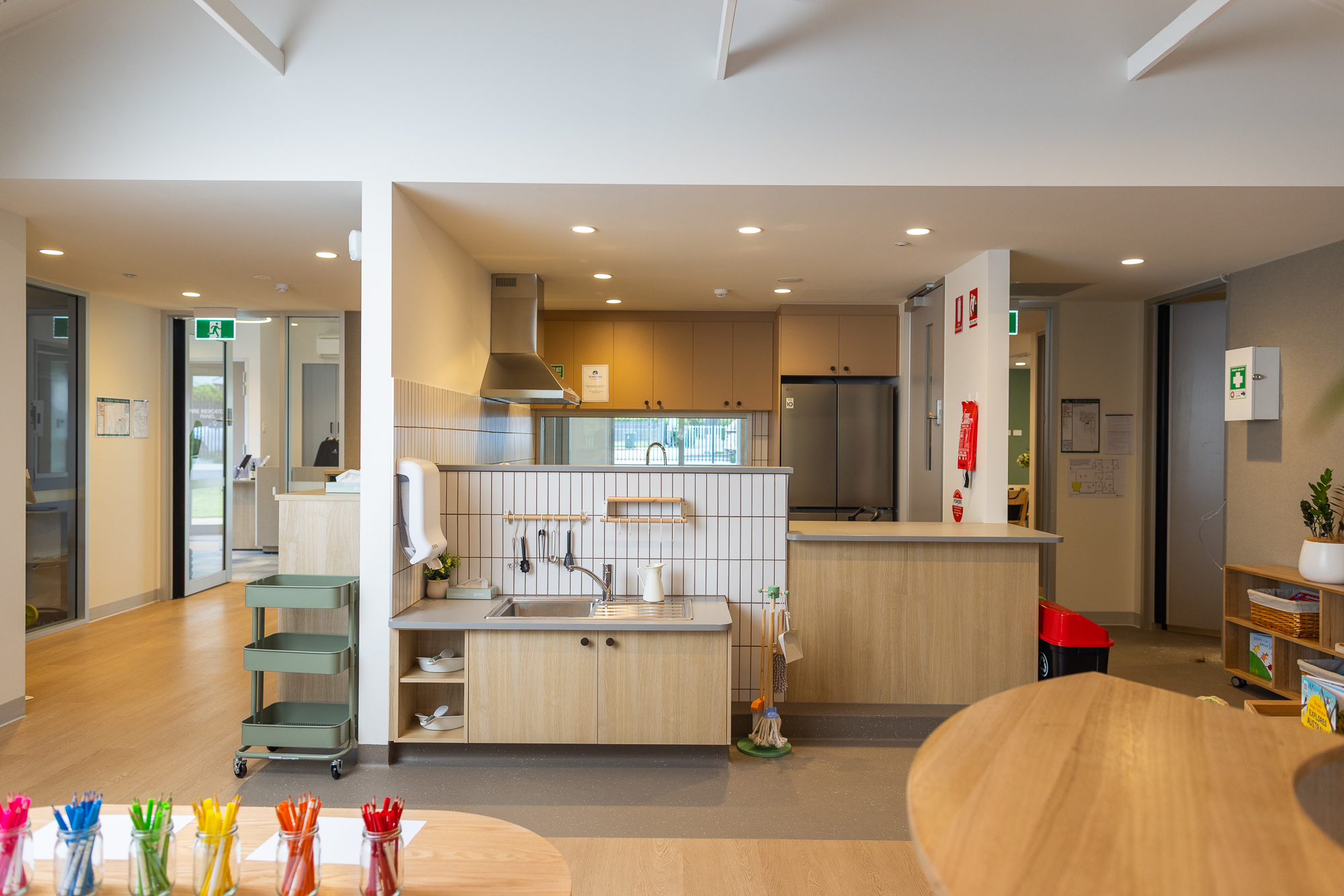 St Michael’s Early Learning Centre modern indoor kitchen and learning area